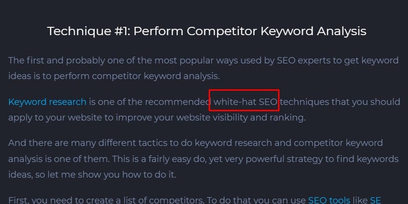 including keywords in content sporadically in natural way b2b blogging