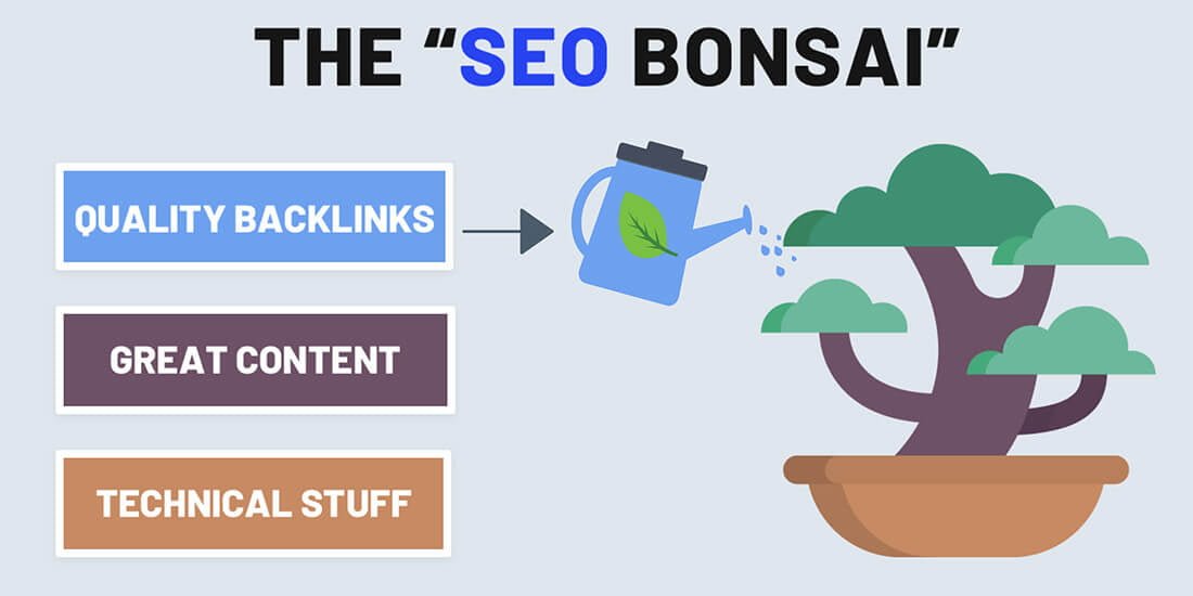 the seo bonsai represents the important aspects of seo